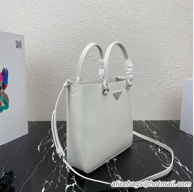 Low Cost Prada brushed leather tote 1BA330 white