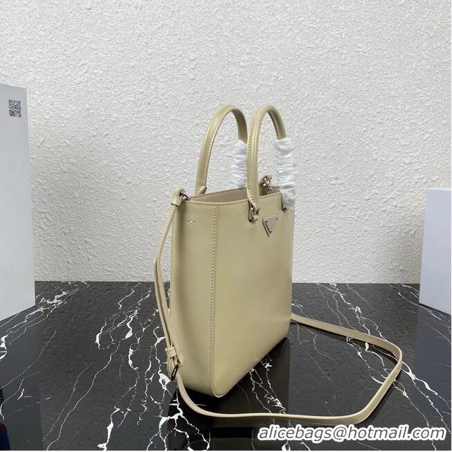 Buy Discount Prada brushed leather tote 1BA330 Biscuits