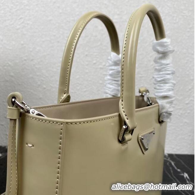 Buy Discount Prada brushed leather tote 1BA330 Biscuits