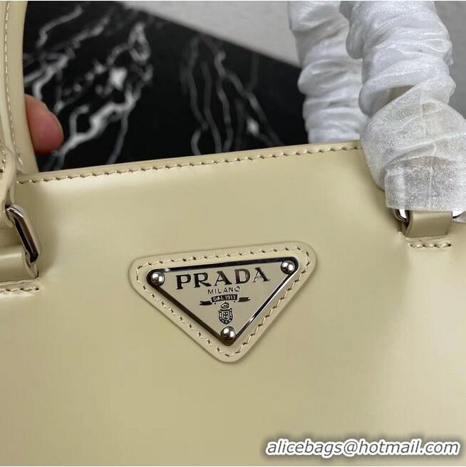 Buy Discount Prada brushed leather tote 1BA330 Biscuits