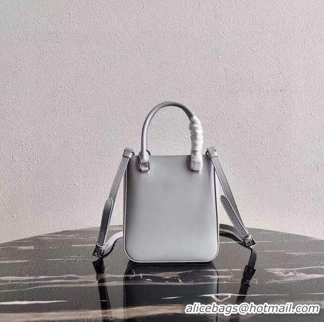 Market Sells Prada Small brushed leather tote 1AD331 light grey