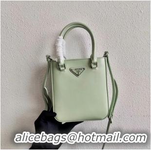 Inexpensive Prada Small brushed leather tote 1AD331 light green