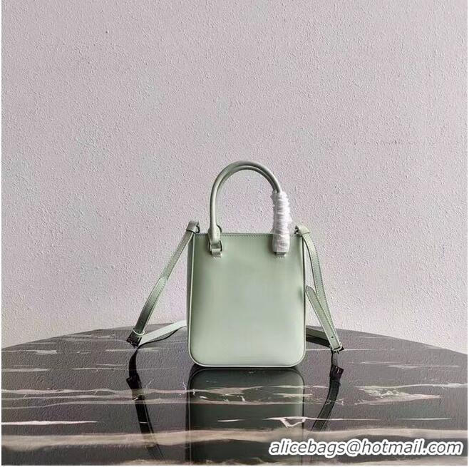 Inexpensive Prada Small brushed leather tote 1AD331 light green