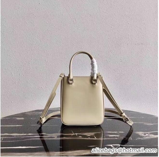 Affordable Price Prada Small brushed leather tote 1AD331 Biscuits