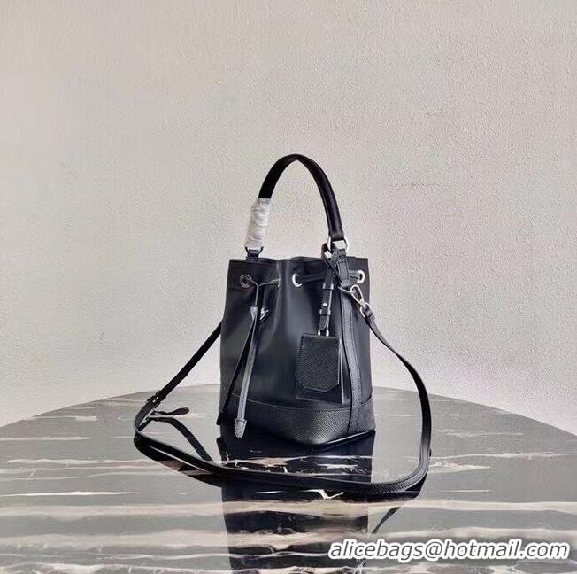 Unique Style Prada Saffiano leather mini shoulder bag 1AE055 black