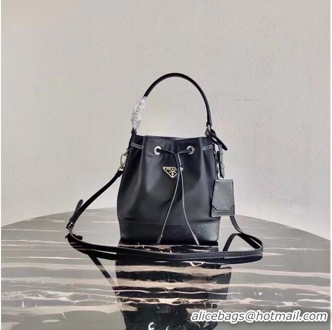 Unique Style Prada Saffiano leather mini shoulder bag 1AE055 black