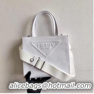 Inexpensive Prada Drill tote bag 1BG382 white