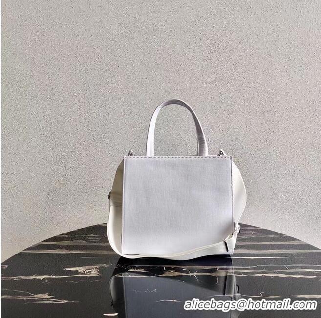 Inexpensive Prada Drill tote bag 1BG382 white