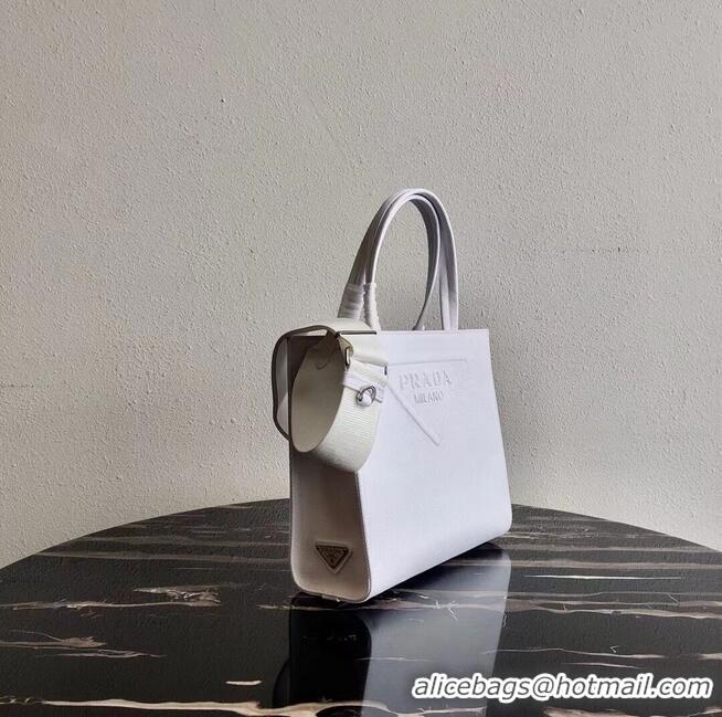 Inexpensive Prada Drill tote bag 1BG382 white