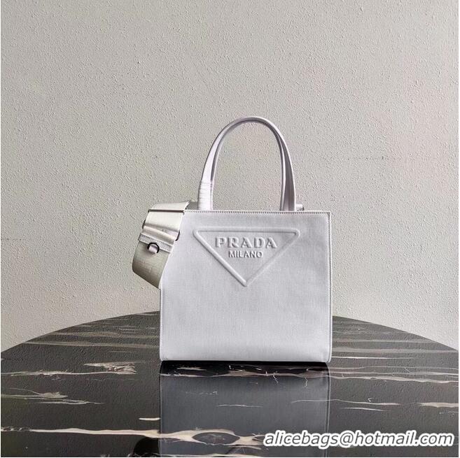 Inexpensive Prada Drill tote bag 1BG382 white