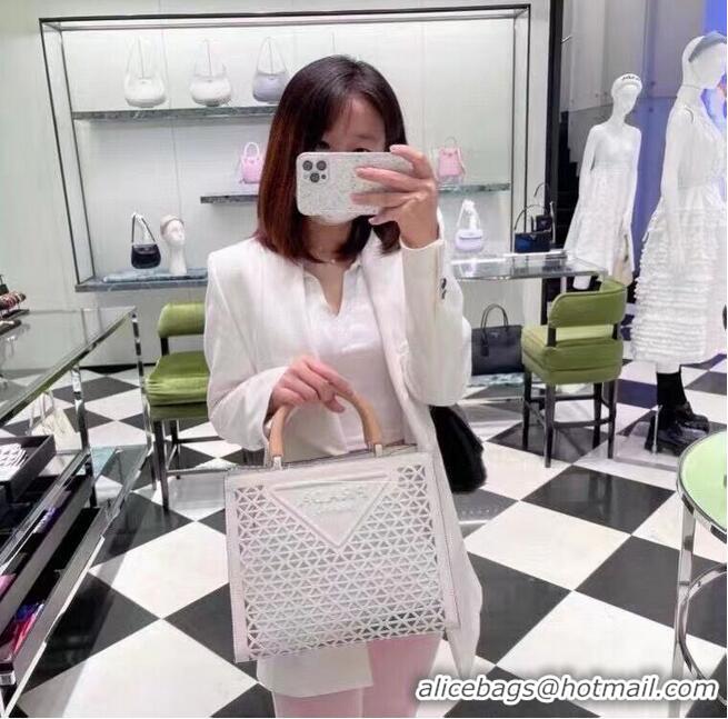 Buy Classic Prada leather tote bag 1AG405 white