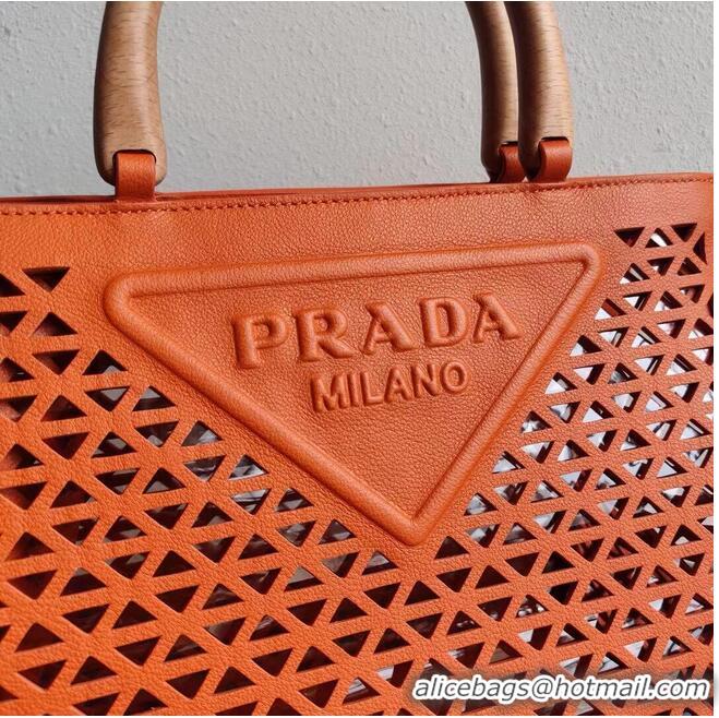 Market Sells Prada leather tote bag 1AG405 orange