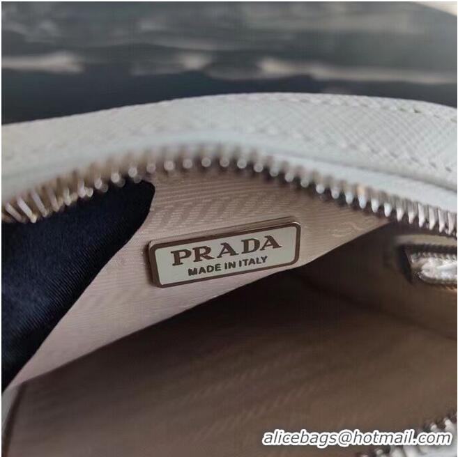 Cheap Price Prada Brushed leather shoulder bag 1BH183 white