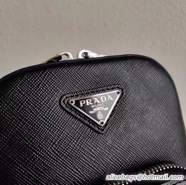 Buy Fashionable Prada Brushed leather shoulder bag 1BH183 black