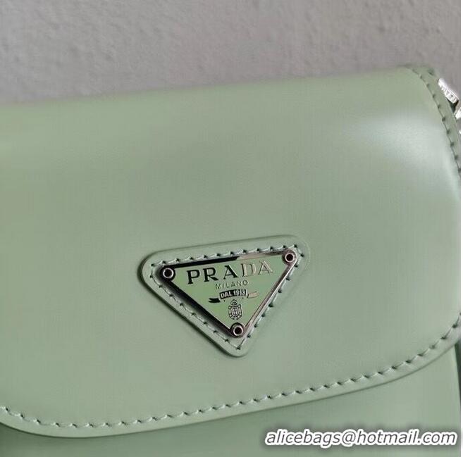 Buy Cheap Prada Brushed leather mini-bag 1BH185 light green