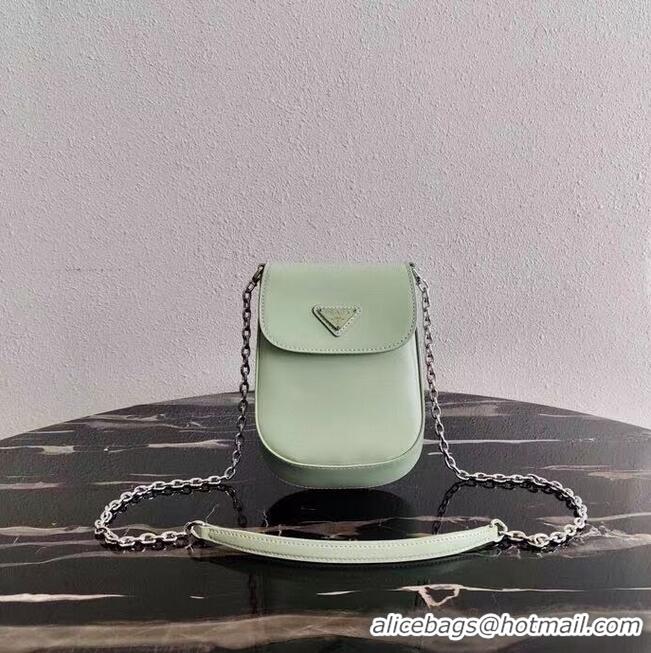 Buy Cheap Prada Brushed leather mini-bag 1BH185 light green