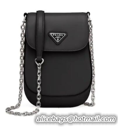 Good Looking Prada Brushed leather mini-bag 1BH185 black