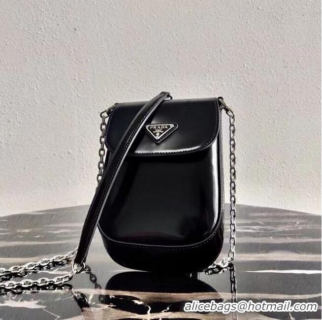 Good Looking Prada Brushed leather mini-bag 1BH185 black