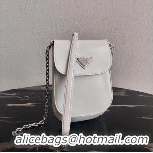 Classic Discount Prada Brushed leather mini-bag 1BH185 white