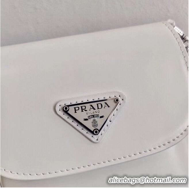 Classic Discount Prada Brushed leather mini-bag 1BH185 white