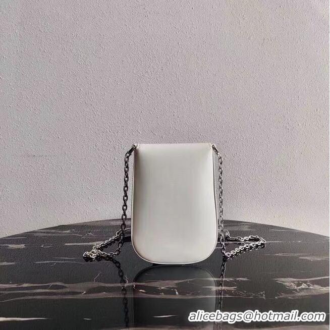 Classic Discount Prada Brushed leather mini-bag 1BH185 white