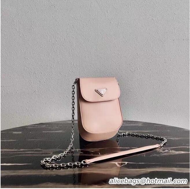 Unique Style Prada Brushed leather mini-bag 1BH185 light pink