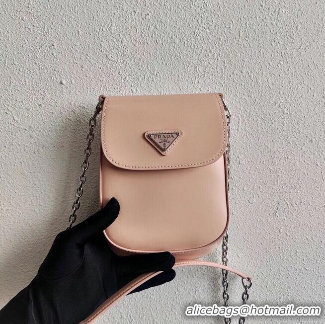 Unique Style Prada Brushed leather mini-bag 1BH185 light pink