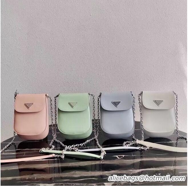 Unique Style Prada Brushed leather mini-bag 1BH185 light pink