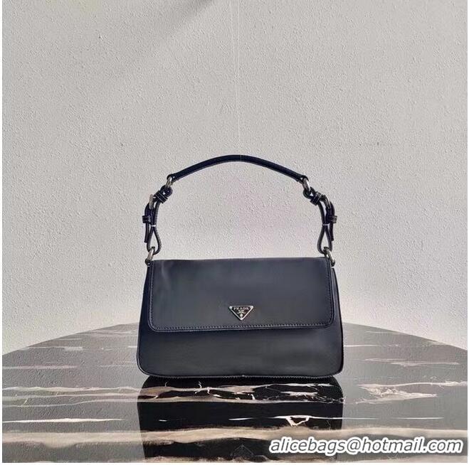 Shop Refined Prada Brushed leather small bag 2AD138 black