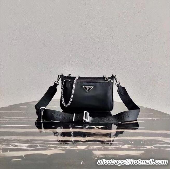 Original Cheap Prada Brushed leather small bag 2BH168 black