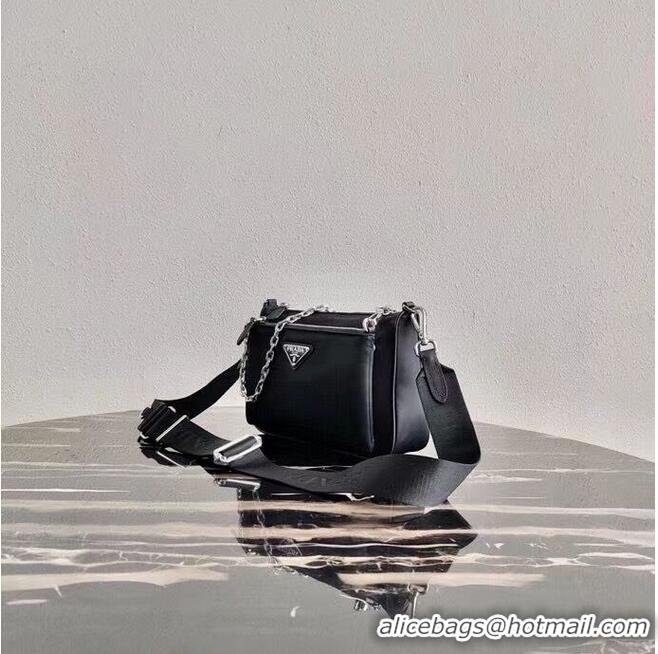 Original Cheap Prada Brushed leather small bag 2BH168 black