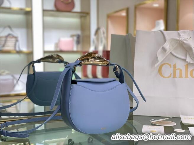 Unique Cheapest Chloe Original Calfskin Leather Bag 3S1350 sky blue