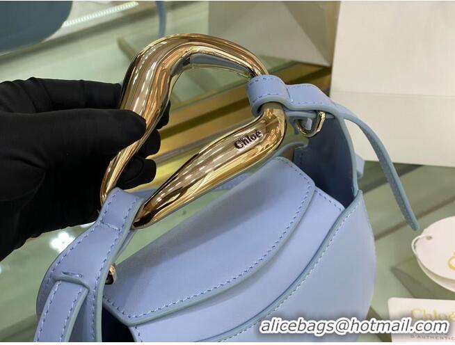 Unique Cheapest Chloe Original Calfskin Leather Bag 3S1350 sky blue