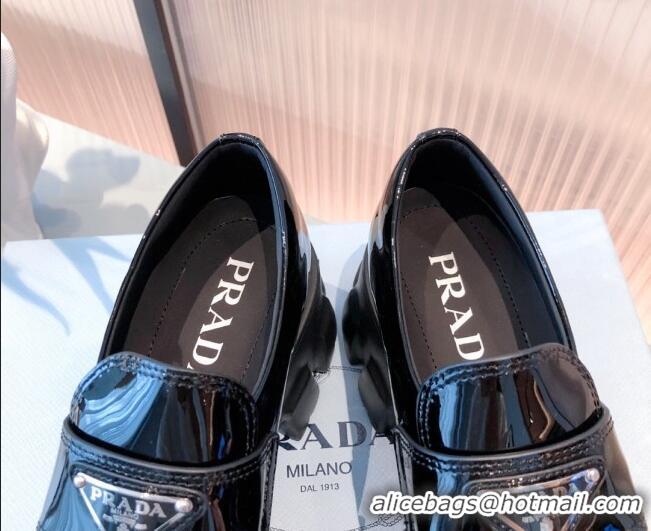 Good Product Prada Monolith Brushed Leather Pointed Loafers 071274 Black 2021