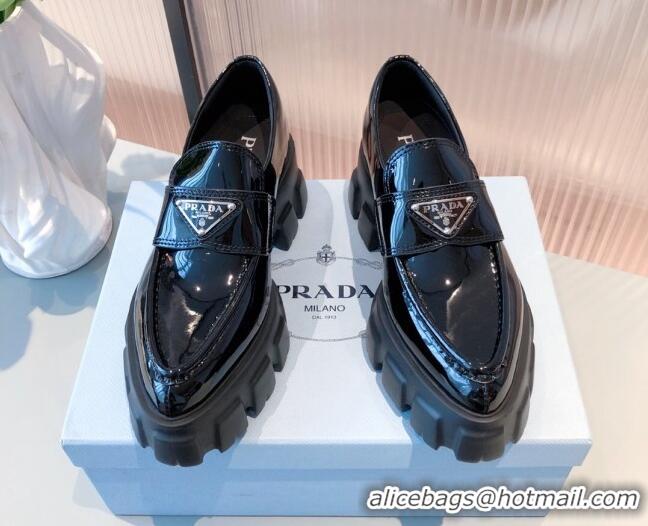 Good Product Prada Monolith Brushed Leather Pointed Loafers 071274 Black 2021