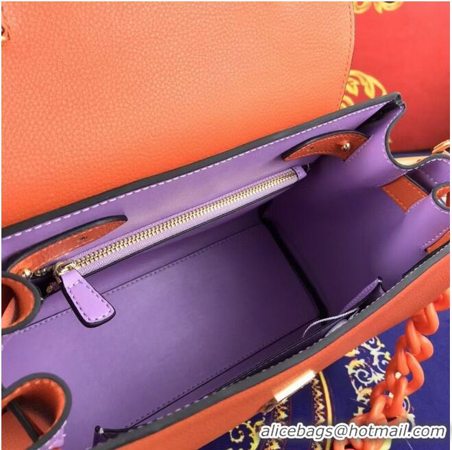 Luxury Discount Versace Original medium Calfskin Leather Bag FS1041 orange