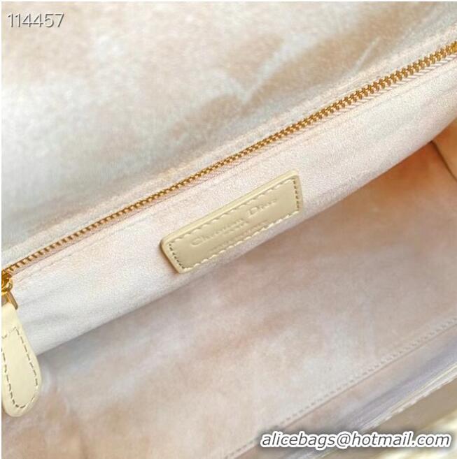 Buy Discount MEDIUM LADY DIOR BAG Beige Patent Cannage Calfskin M0565OW