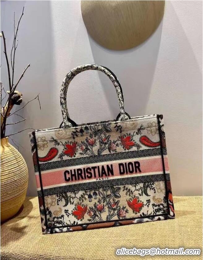 Good Quality DIOR BOOK TOTE Multicolor Embroidery M1287ZR