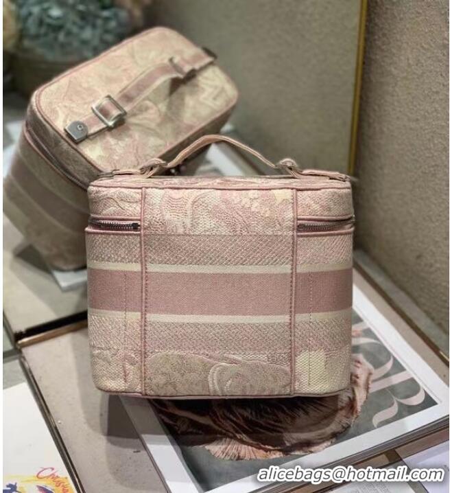 Buy Discount DIOR DIORTRAVEL VANITY CASE pink Dior Oblique Embroidery S5480VR