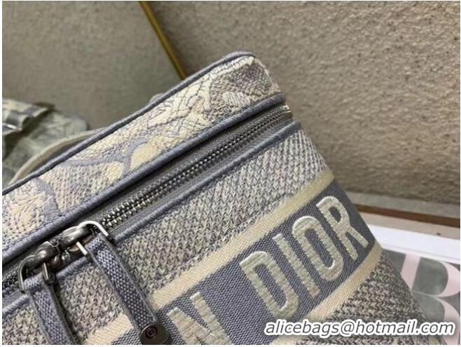 New Style DIOR DIORTRAVEL VANITY CASE grey Dior Oblique Embroidery S5480VR