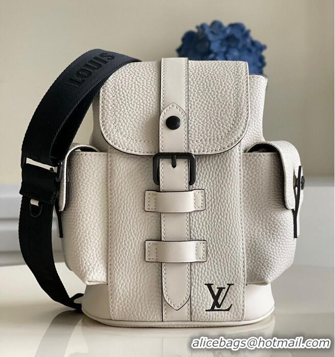 Top Grade Louis Vuitton Christopher XS Backpack Taurillon Leather M58495 White