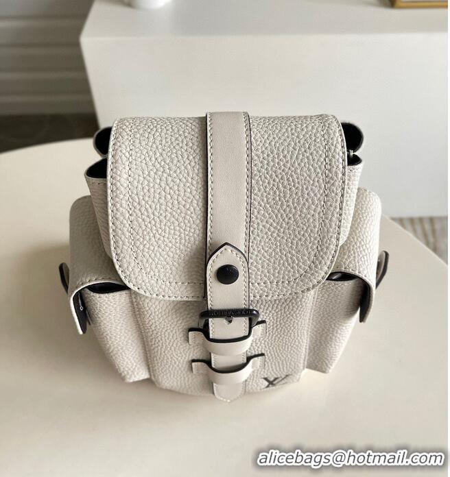 Top Grade Louis Vuitton Christopher XS Backpack Taurillon Leather M58495 White