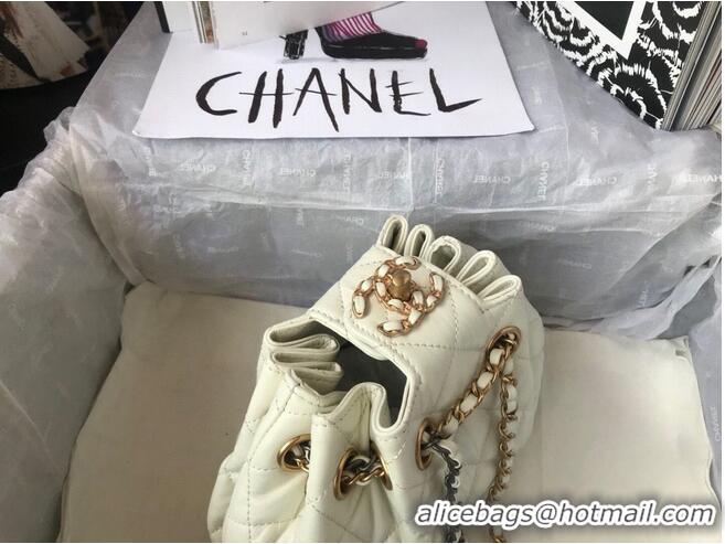 Low Cost CHANEL Original Leather Rope Bag AS1802 White