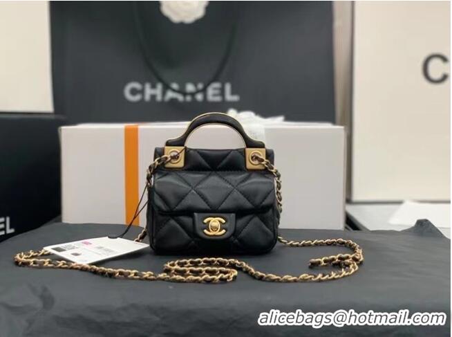 Affordable Price CHANEL Top Handle Micro Mini Wallet On Chain AP2271 Black