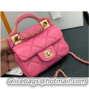 Big Discount CHANEL Top Handle Micro Mini Wallet On Chain AP2271 rose