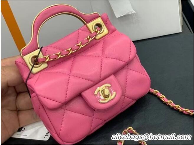 Big Discount CHANEL Top Handle Micro Mini Wallet On Chain AP2271 rose