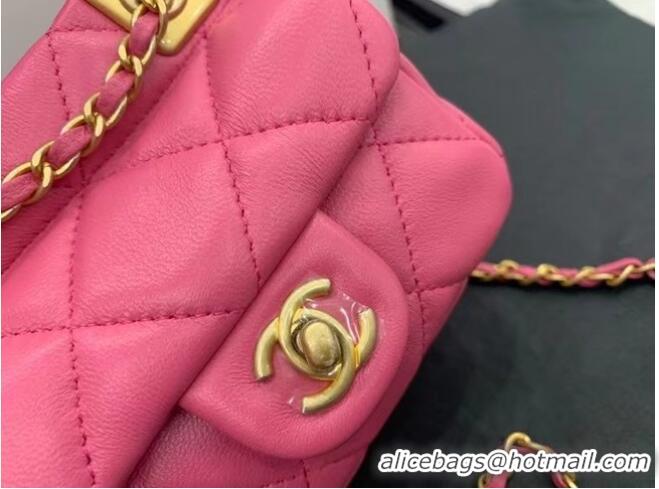 Big Discount CHANEL Top Handle Micro Mini Wallet On Chain AP2271 rose