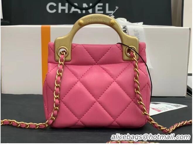 Big Discount CHANEL Top Handle Micro Mini Wallet On Chain AP2271 rose