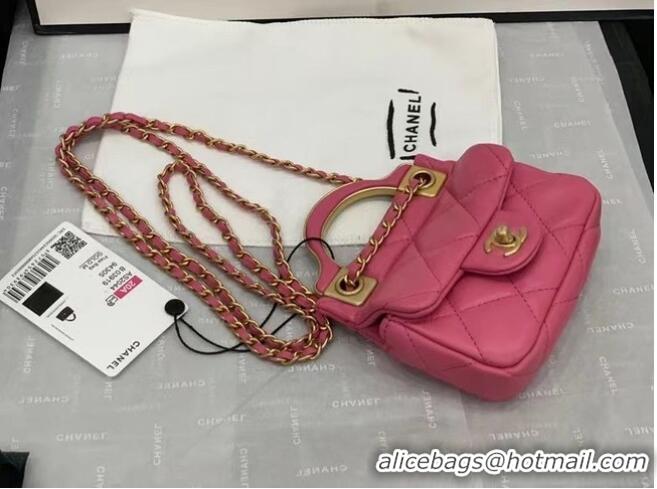 Big Discount CHANEL Top Handle Micro Mini Wallet On Chain AP2271 rose