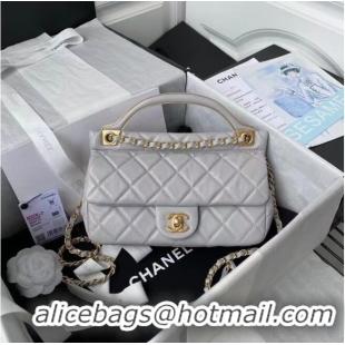 Shop Grade Chanel Flap Shoulder Bag Original leather AS2438 grey